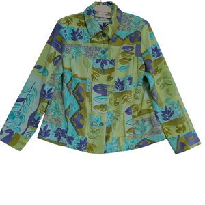 Alison Daley Petite Womens Jacket Multi-Color Size 10P 100% Polyester Pockets